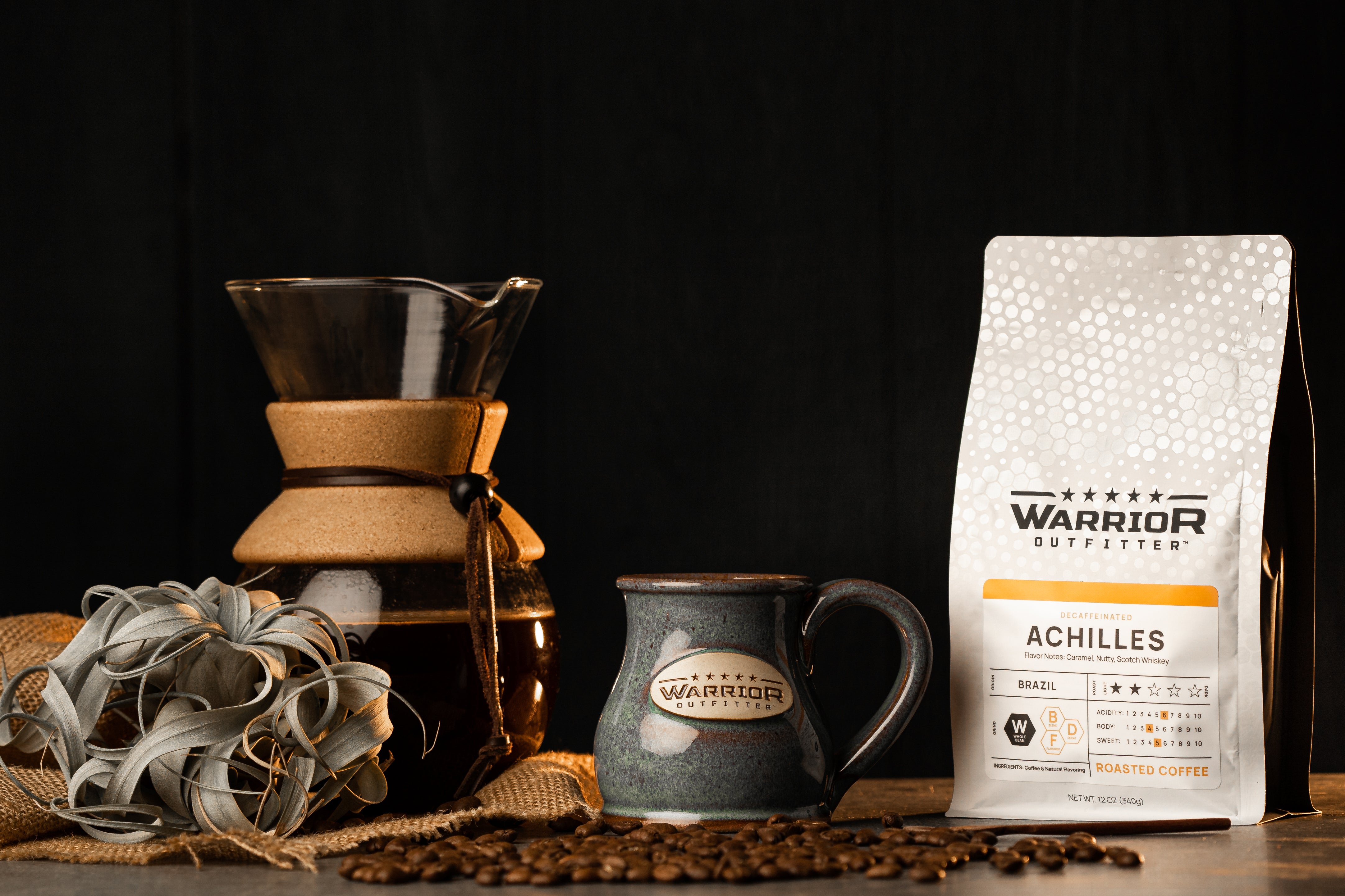 ACHILLES Decaf Flavored Coffee – Caramel, Nutty & Whiskey Notes